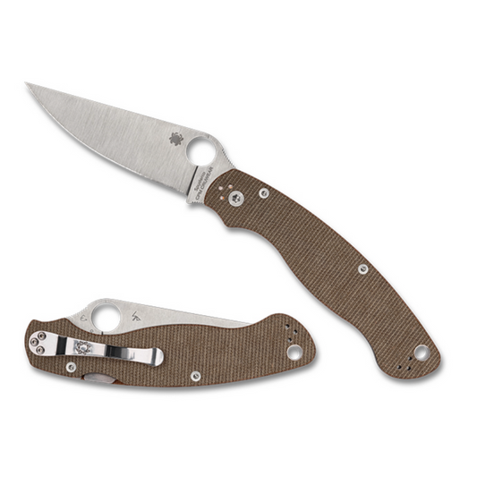 Spyderco | Para Military 2 - Brown Canvas Micarta Cru-Wear